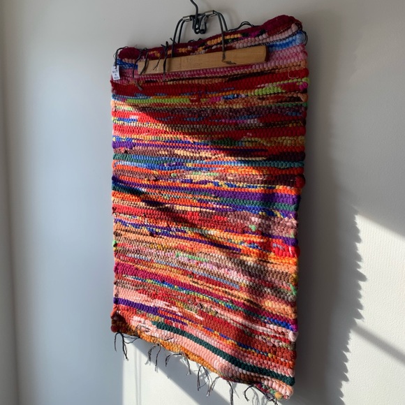 Colorful Indian Tapestry with Vintage Hanger - Picture 2 of 10
